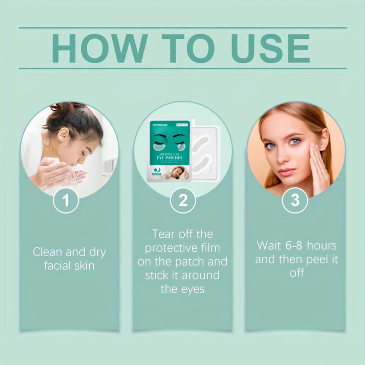 Microneedle Soluble Eye Patches, Hyaluronic Acid Eye Masks for Deep Hydration, Anti-Wrinkle  Firming Skincare