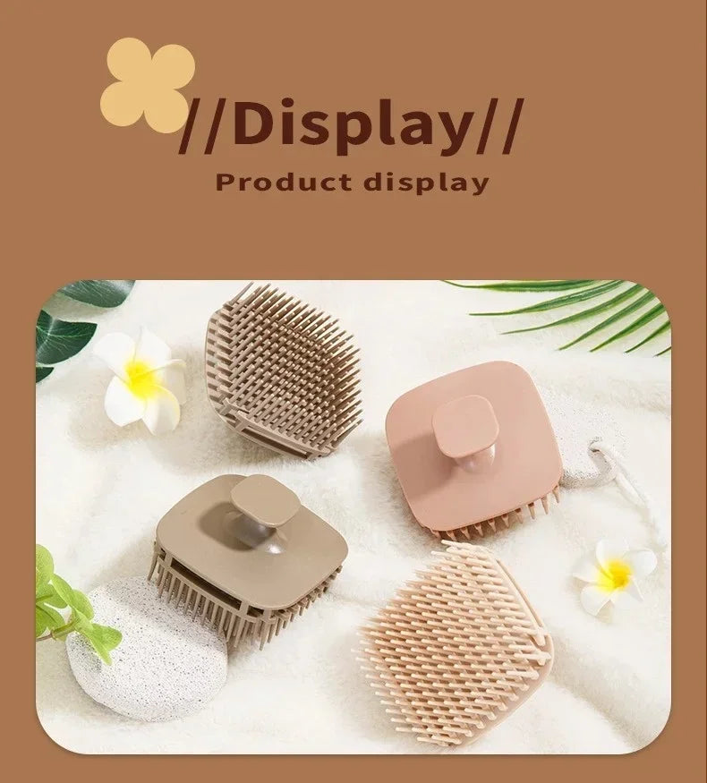 Square Shower Scalp Massager Brush Shampoo Hair Wash Comb Body Exfoliator Portable Salon Household Hairdressing Care Accessory