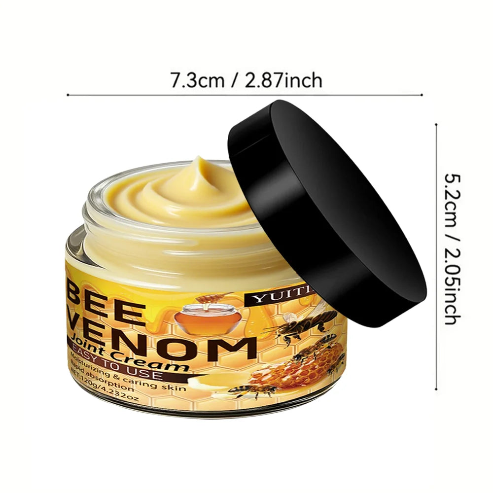 Bee Venom Joint Cream 120g - Moisturizes & Cares for All Joints & Skin, Light, Fast Absorption & Non-Sticky, Multi-Part Use