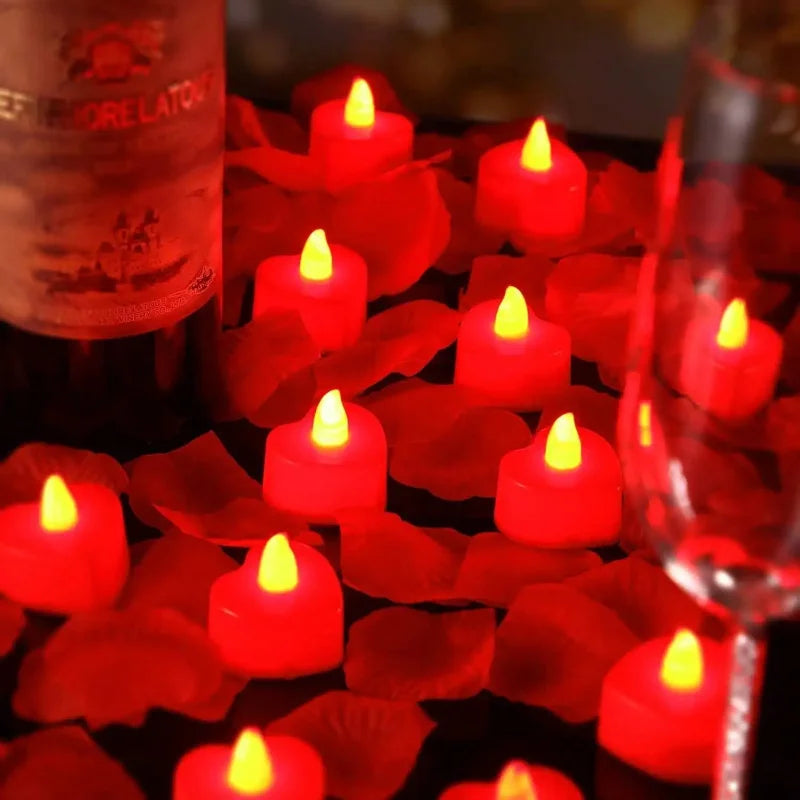 9pcs Heart-shaped Scented Tea Candles Valentine's Day Romantic Love Candle Proposals Wedding Anniversary Decorative Candle