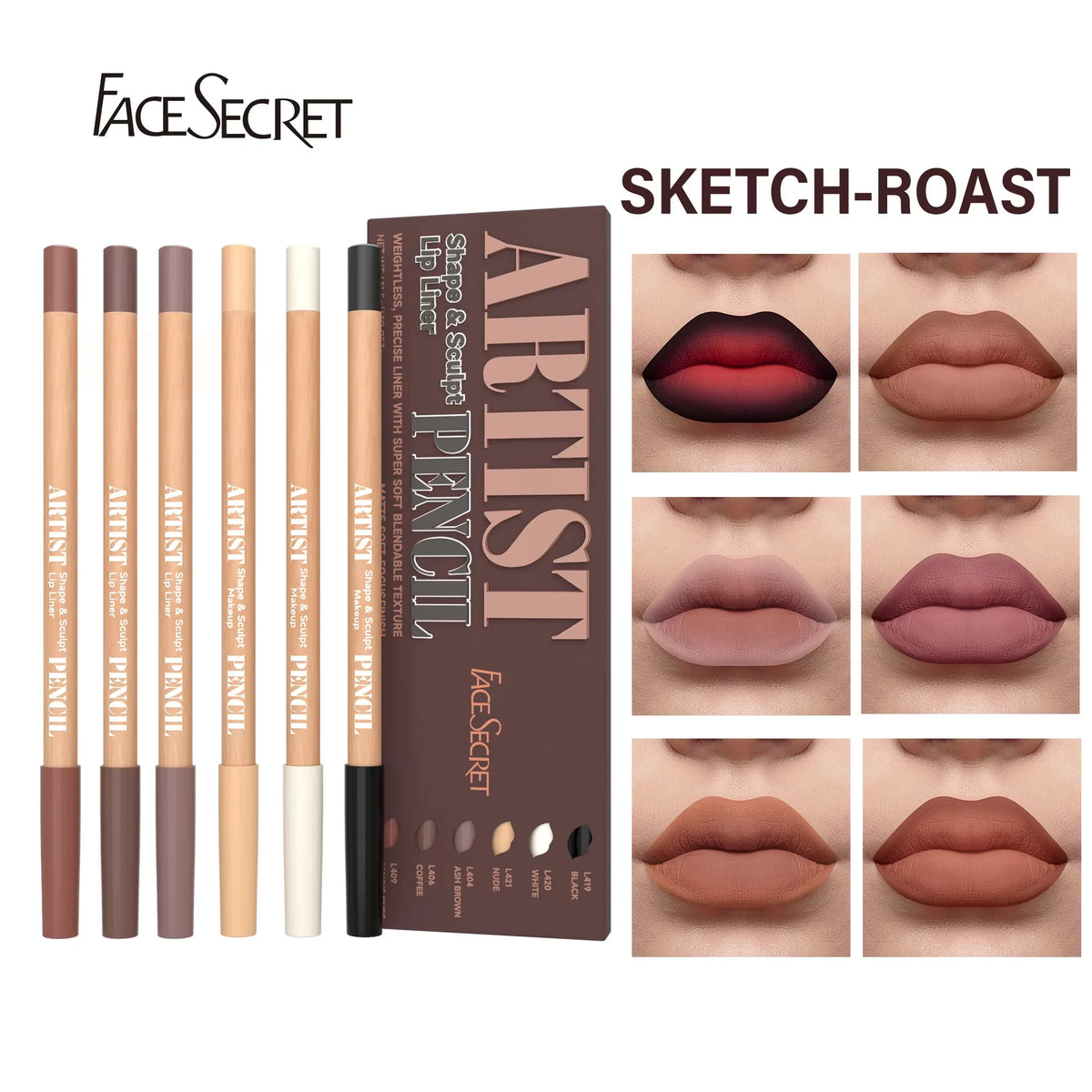 6pcs Velvet Matte Lip Liner Set - Long-Lasting Versatile Shades Longlasting Lip Makeup Berry, Brown, Pink Lip Pencil