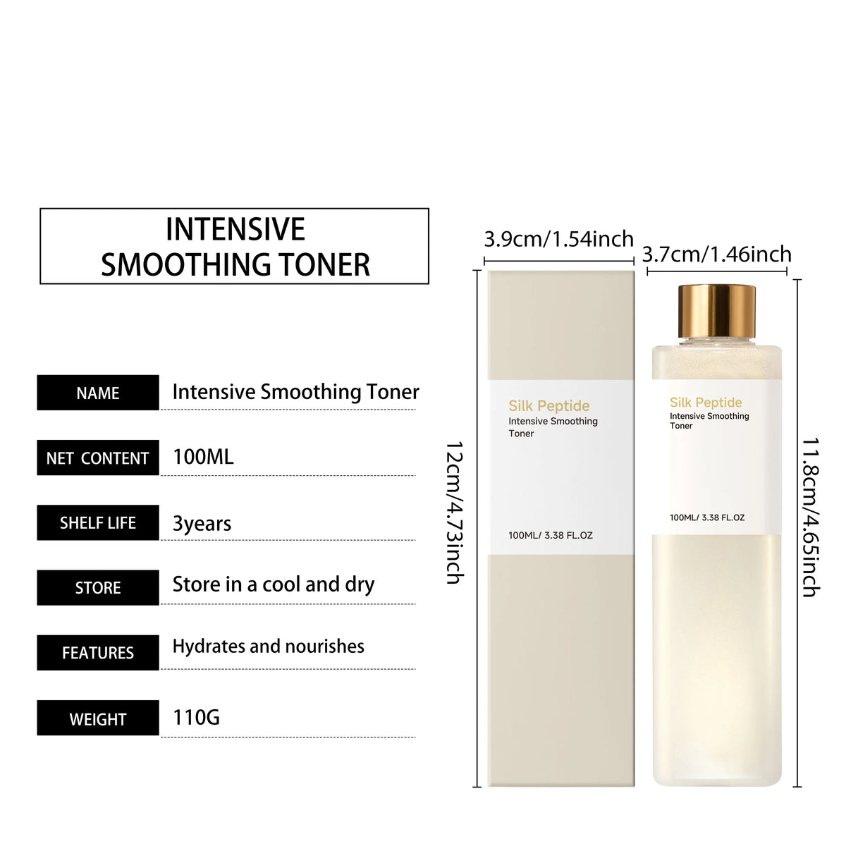 Silk Peptide Facial Toner Soothe Sensitive Skin Smooth Fine Lines Revitalize Skins Barrier Brighten Dull Moisturize Face Toner