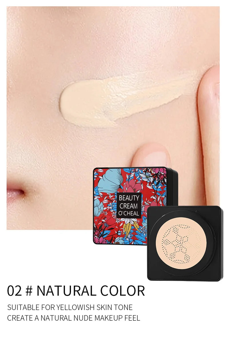 Mushroom Head Air Cushion CC Cream Foundation Concealer Oil-control BB Cream Whitening Face Base Makeup Cosmetics Moisturizing
