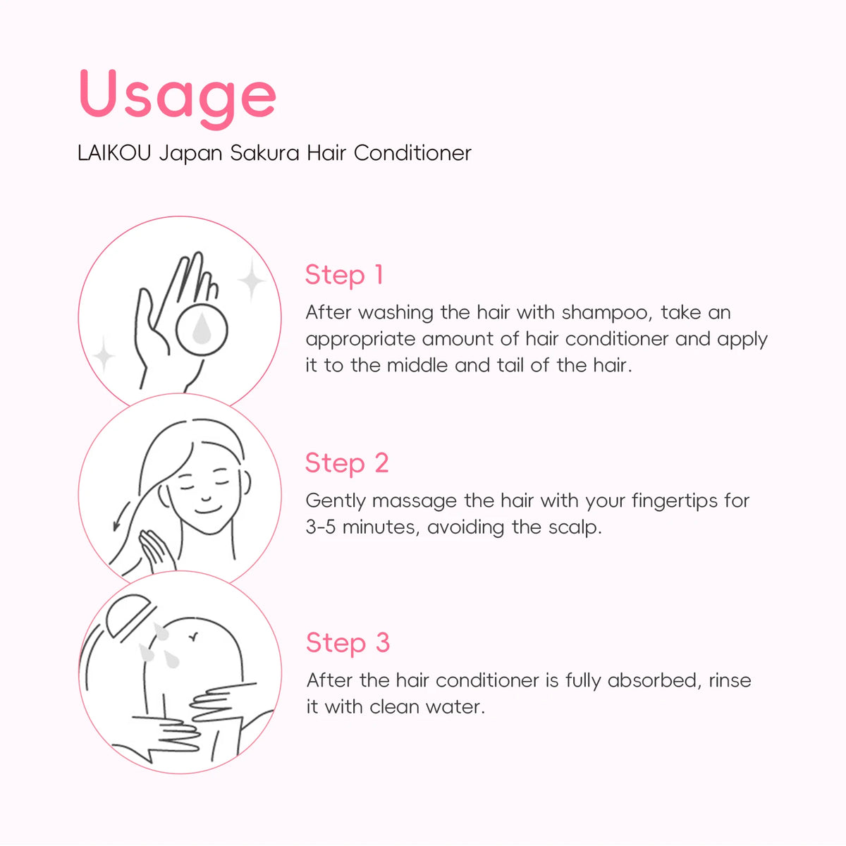 LAIKOU Japan Sakura Hair Conditioner Moisturizing Conditioner Smooth Shine Treatment Floral Scent Hair Repair 400ml