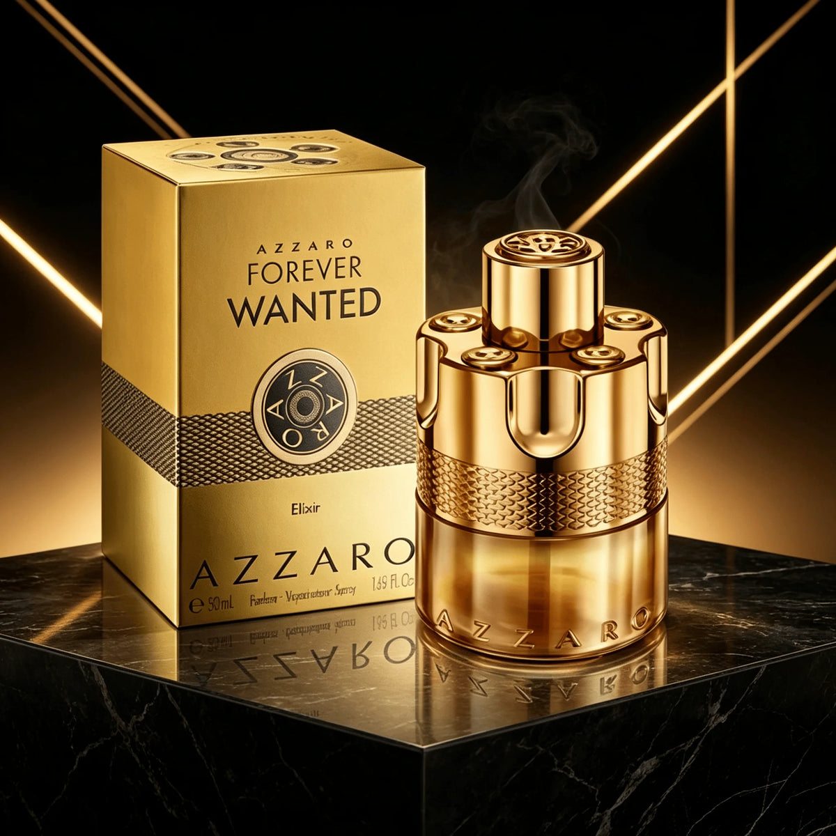Azzaro Forever Wanted Elixir Perfume Spray 3.38 Fl Oz 100ml For Men Long‑Lasting Leather Accord Raspberry Woody Fruity Scent Natural Spray Luxury Men Fragrance Gift