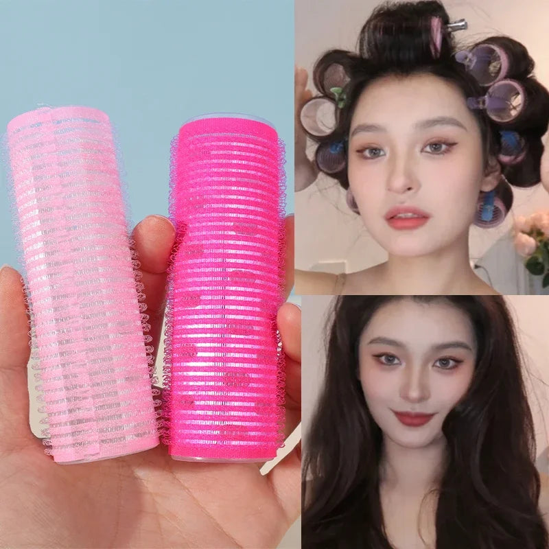 Self-Adhesive Hair Rollers Portable Lazy DIY Magic Styling Tools Home Use Pink Hair Roller Bang Beauty Braiders Hairdressing