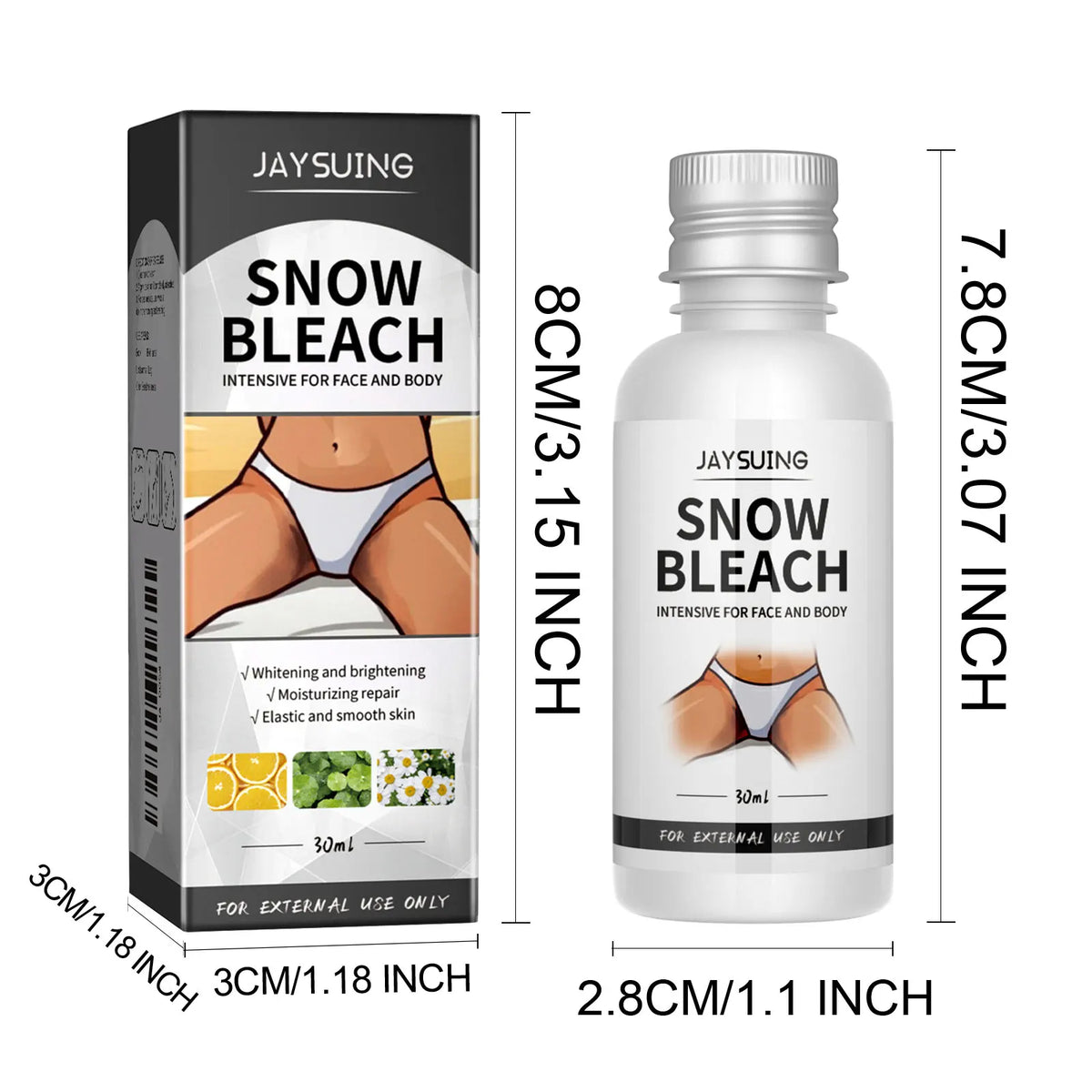 Body Snow Bleach Cream Dark Spot Corrector Niacinamide Brightening Body Cream for Underarms Inner Thighs Knees Elbows Bikini Are