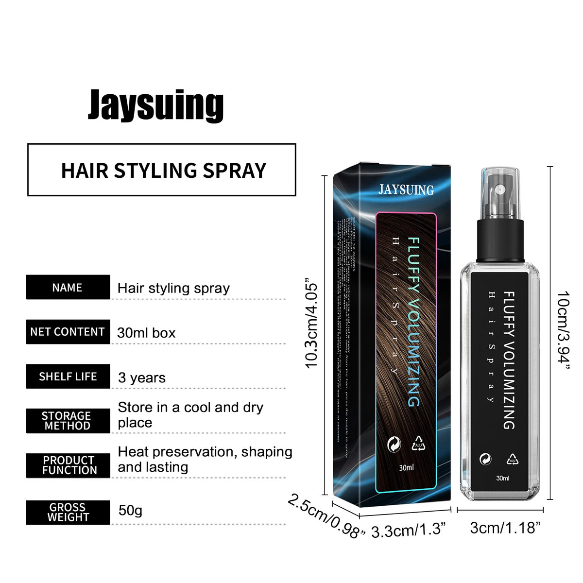 Fluffy Hair Styling Spray Long-Lasting Volumizing Curly Hair Building Hairstyle Quick Styling Hair Thickening Magic Spray 100ml