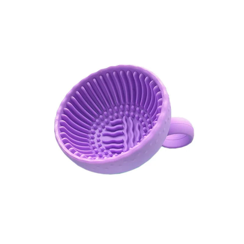 Makeup Brush Cleaner Soft Silicone Makeup Brush Bowl Folding Powder Puff Eyeshadow Brush Cleaning Pad Beauty Tools