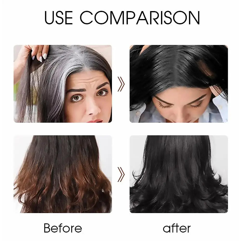 3-in-1 Collagen Argan Oil Shampoo Long-Lasting Black Hair Dye Shampoo for Men Women Nourishes Colors Gray Hair, 400/420ml
