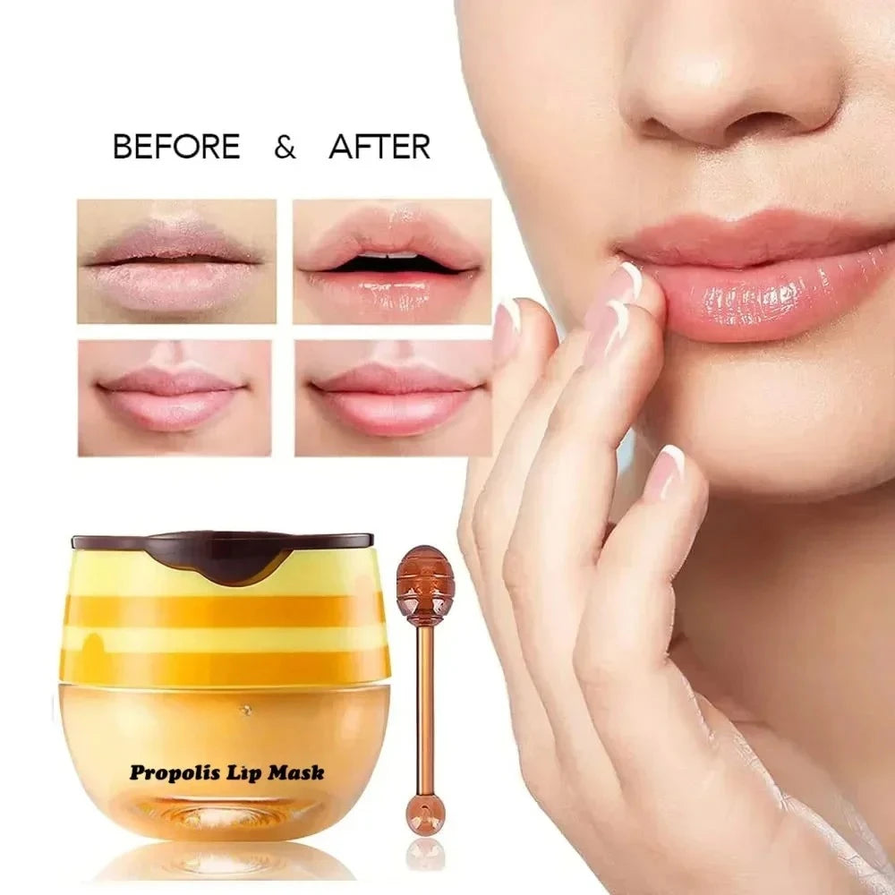 5.5g Lip Sleep Mask Night Sleep Maintenance Moisturizing Lip Gloss Bleach Cream Nourishing Lip Care Strawberry Honey