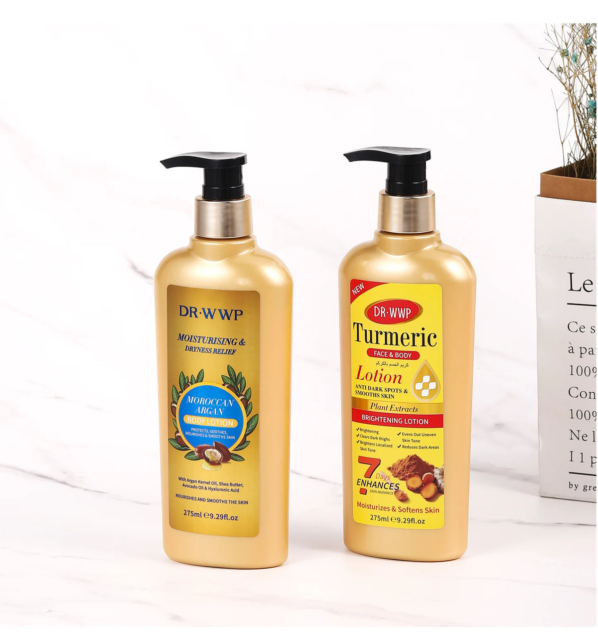 GLUTA WHITE Glutathione Body Lotion 275ml - Whitening & Moisturizing Skin Care with Collagen for Dry Skin Long Lasting Fragrance