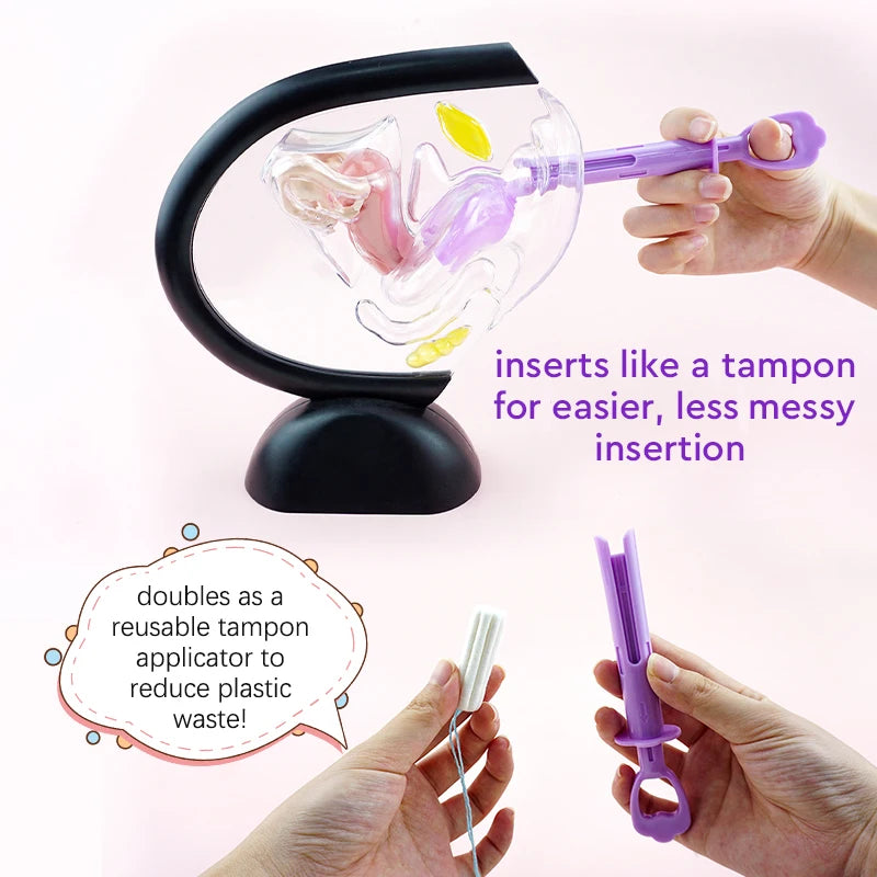 Disc/Cup Applicator Reusable Portable Medical Plastic Grade Booster Personal Hygiene Product Tampon Applicator