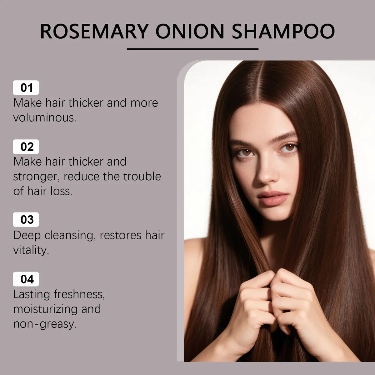 Red Onion Rosemary Shampoo Anti Hair Loss Repair Damaged Frizz Deep Cleansing Oil Control Thickening Hair Growth Shampoo