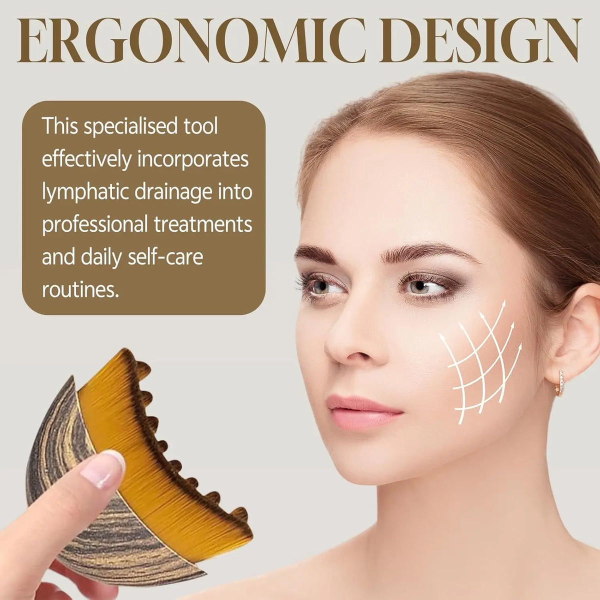 1/2 Pcs Lymphatic Contour Face Brush Dry Brushing Drainage Massager Gentle Exfoliation Chin Jawline Sculpting Skin Tightening