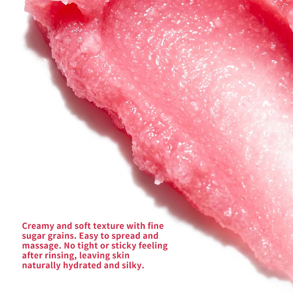 Raspberry Vanilla Sugar Body Scrub Gentle Exfoliation Remove Dead Skin Smooth Soothed Skin Soft Fragrance Shower Body Care