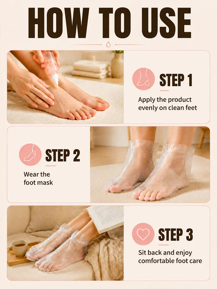 100 Pcs Disposable Foot Mask Socks Transparent Waterproof Foot Covers for Beauty Care Home Spa Use