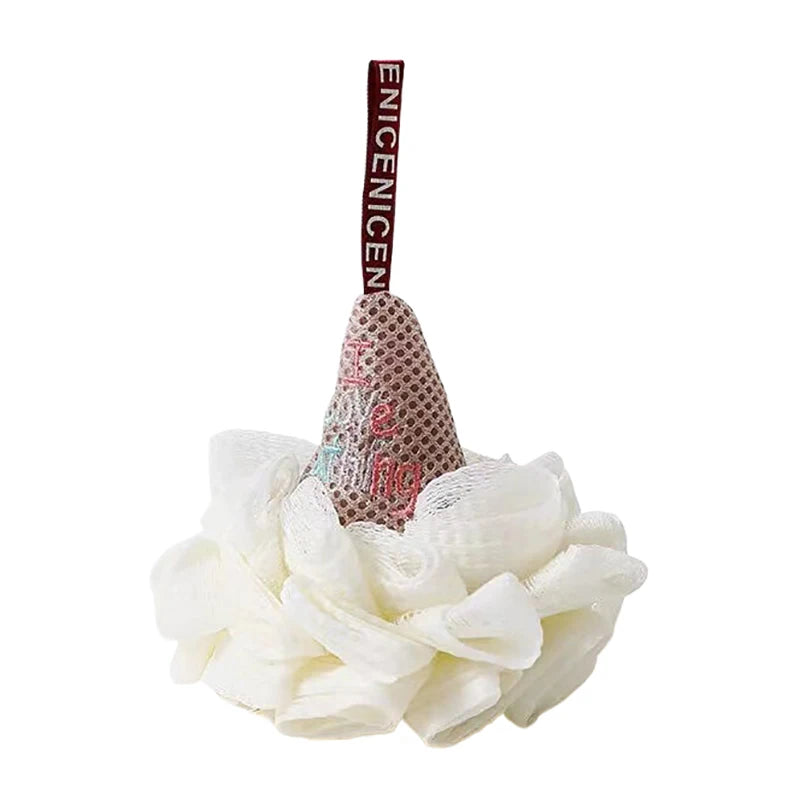 Men Women Bath Sponge Ice Cream Shape Exfoliating Loofah Body Scrubber Shower Cleaning Loofahs Bathroom Bathing Accessories