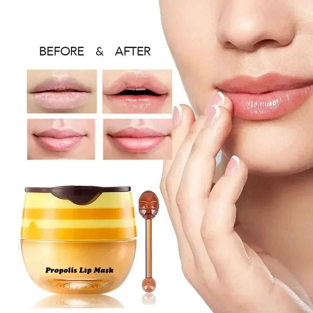 5.5g Lip Sleep Mask Night Sleep Maintenance Moisturizing Lip Gloss Bleach Cream Nourishing Lip Care Strawberry Honey