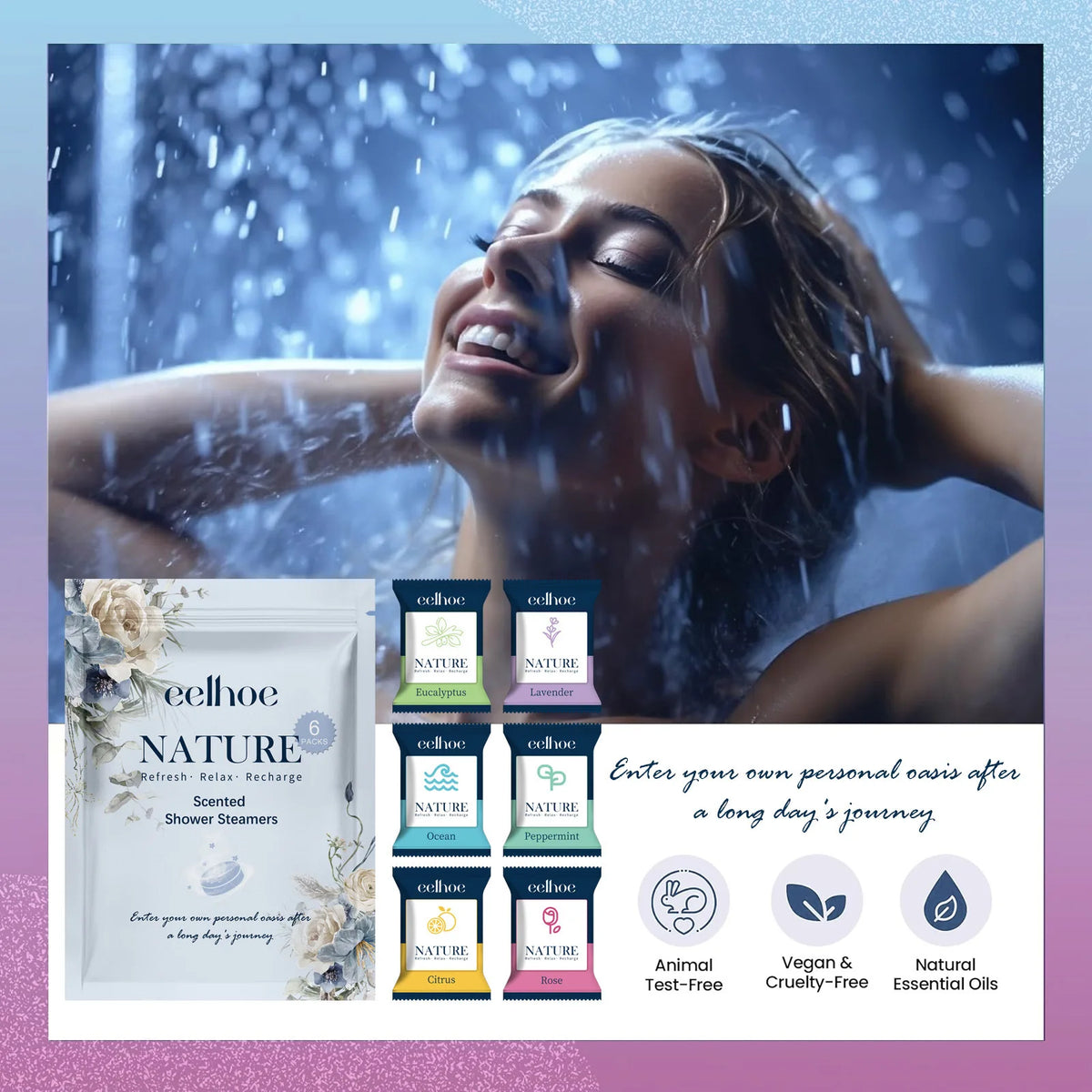 Aromatherapy Shower Steamers Sleep Aid Relaxing Relieve Stress Fatigue Shower Tablets Spa Bath Treats Natural Scent Spa Relaxe