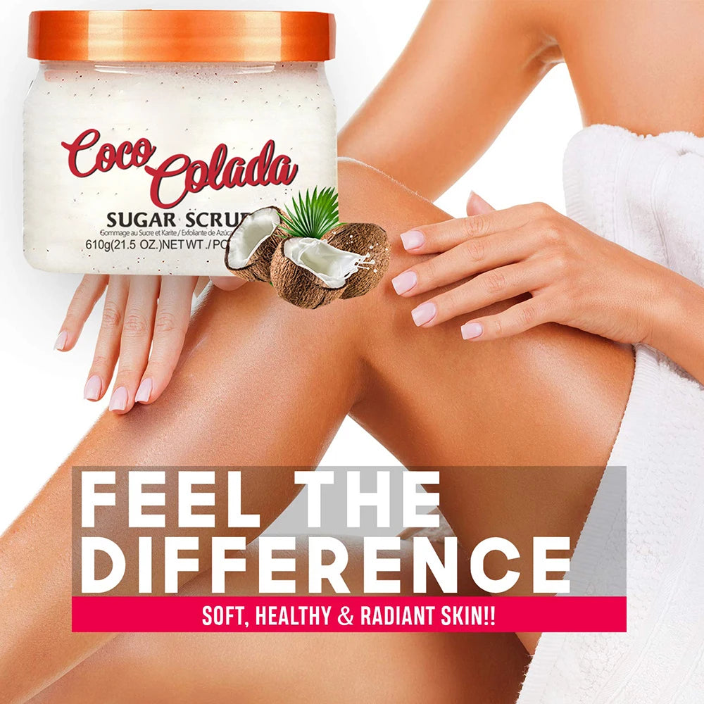 Shea Sugar Body Scrub Coconut Watermelon Rose Alpha Arbutin Hydrating And Exfoliating Scrub for Nourishing Includes Loofah Tool