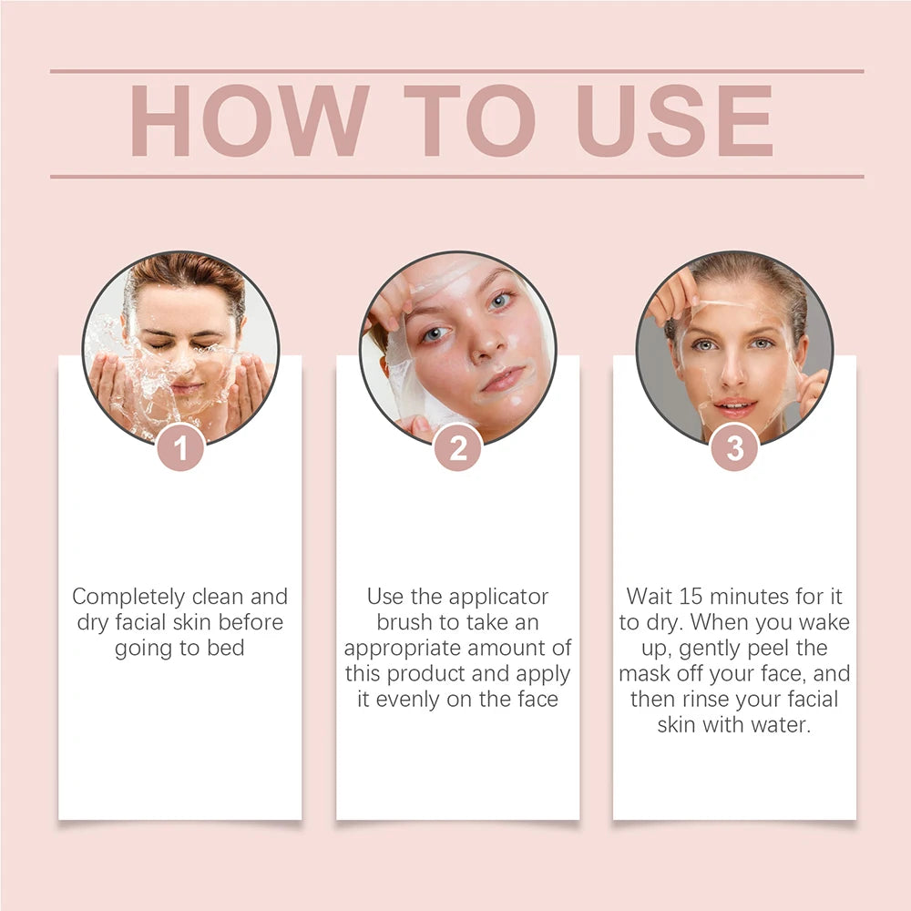 75ml Collagen Peel-off Mask Night Wrapping Mask Facial Mud 50g Collagen Jelly Cream Firming Skin Moisturizing Face Masks Cream
