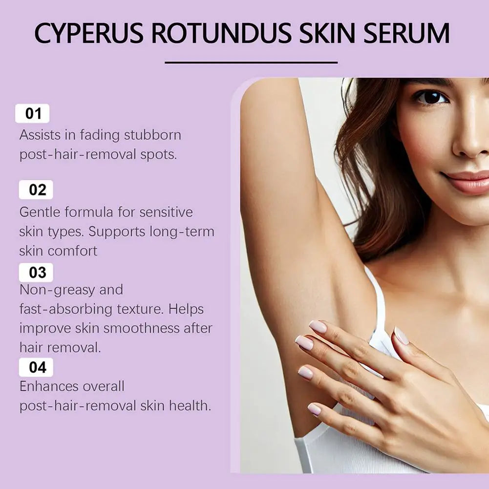 Cyperus Rotundus Skin Serum, Cyprus Rotundus Oil for Hair Reducing,Natural Gentle Shaving Oil for Women Moisturising Soothing