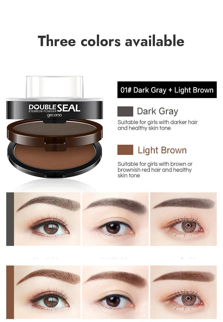 Double-layer two-color lazy seal eyebrow powder waterproof and sweat-proof beginner eyebrow drawing