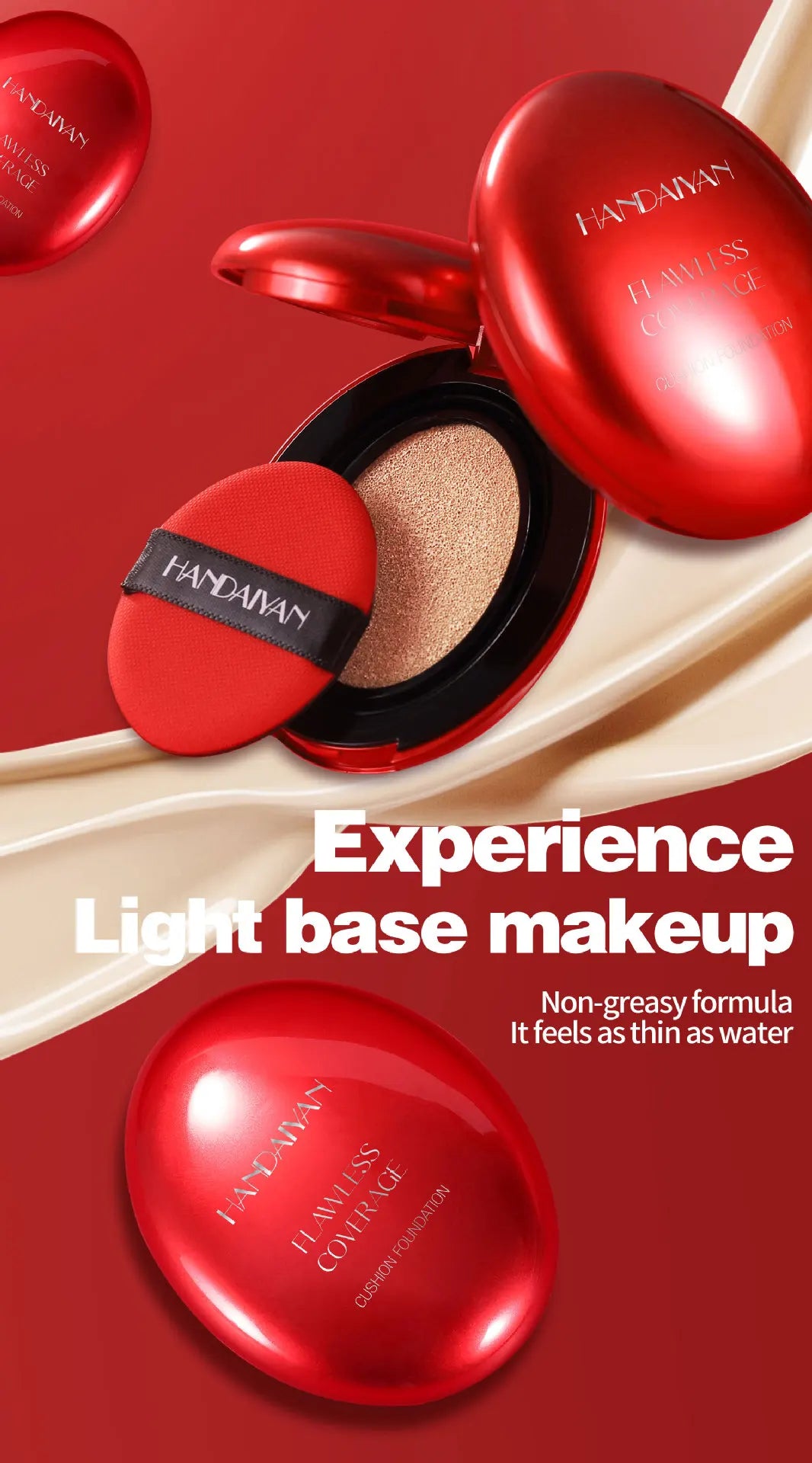 Korean Air Cushion Foundation - Light Natural Moisturizing Concealer Whitening Oil-Control Women's Long-lasting Makeup Base