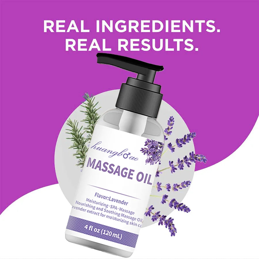 Lavender Massage Oil for Calming, Soothing and Relaxing Muscles Massage Oil for Massage Ideal Body Oil for Skin Moisturizing