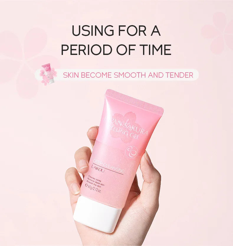Sakura Facial Cleaner Korean Face Serum Exfoliating Peeling Gel Moisturize Toner Eye Cream Sunscreen Cosmetics Skin Care Set