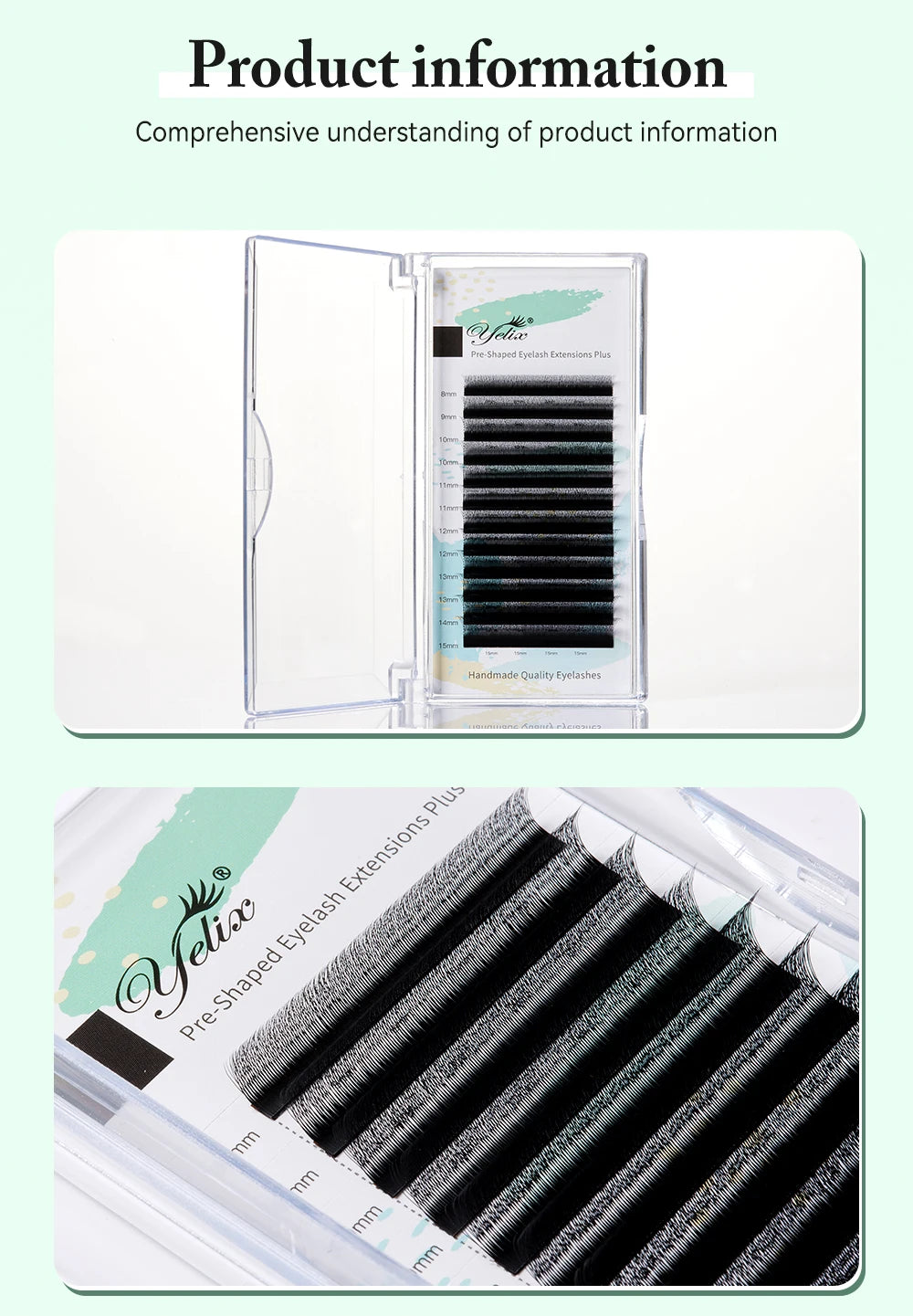 Yelix 3D Lashes Smaller Spacing 3D W Shape Eyelash Extension Premade Volume Fan Lashes Natural Soft Narrow 3D W Lashes