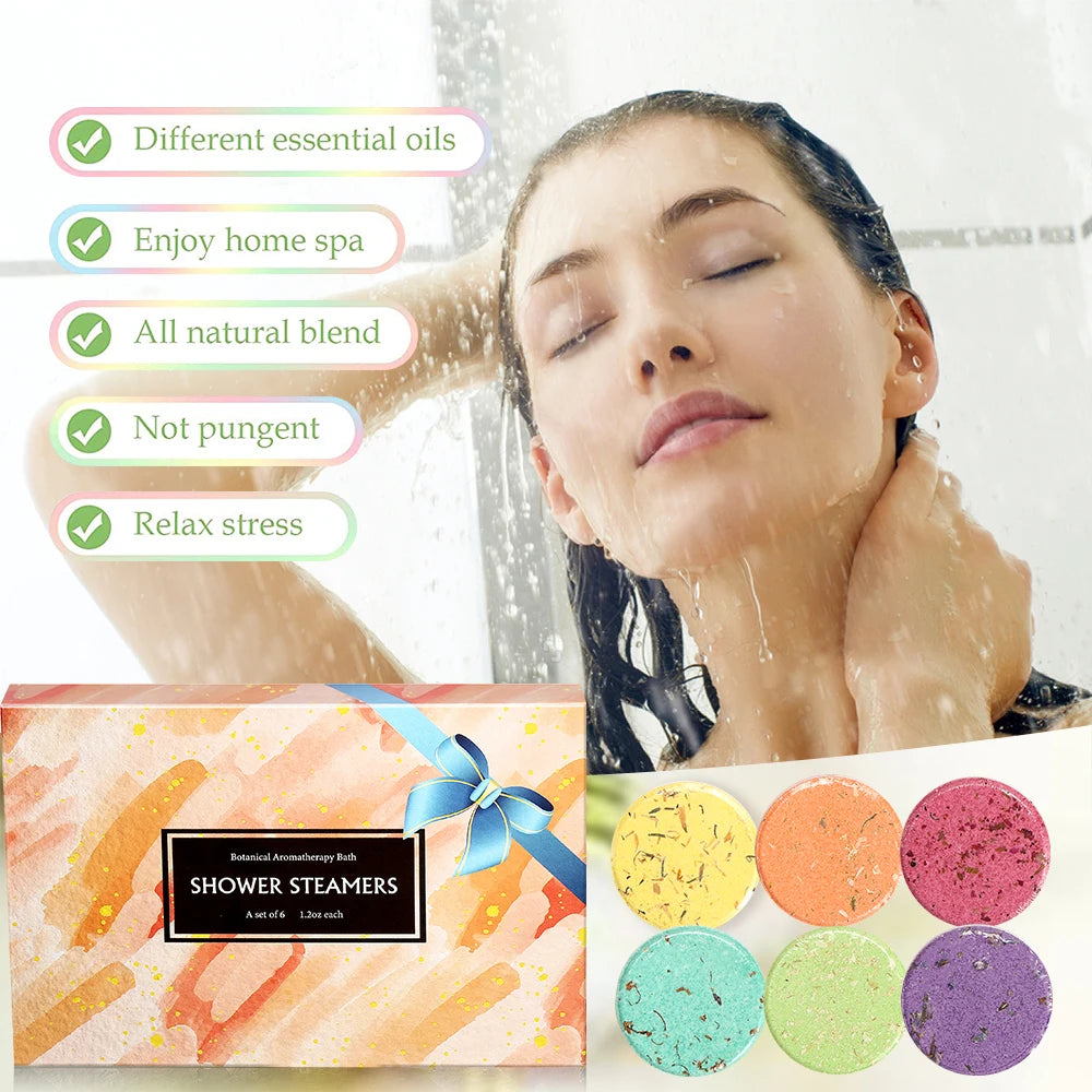 Shower Steamers- 6 Pack Shower Steamer with Lavender Scent, Self-Care Presents for Women Who Have Everything