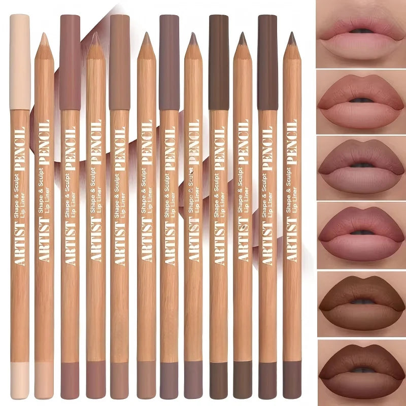 6pcs Velvet Matte Lip Liner Set - Long-Lasting Versatile Shades Longlasting Lip Makeup Berry, Brown, Pink Lip Pencil