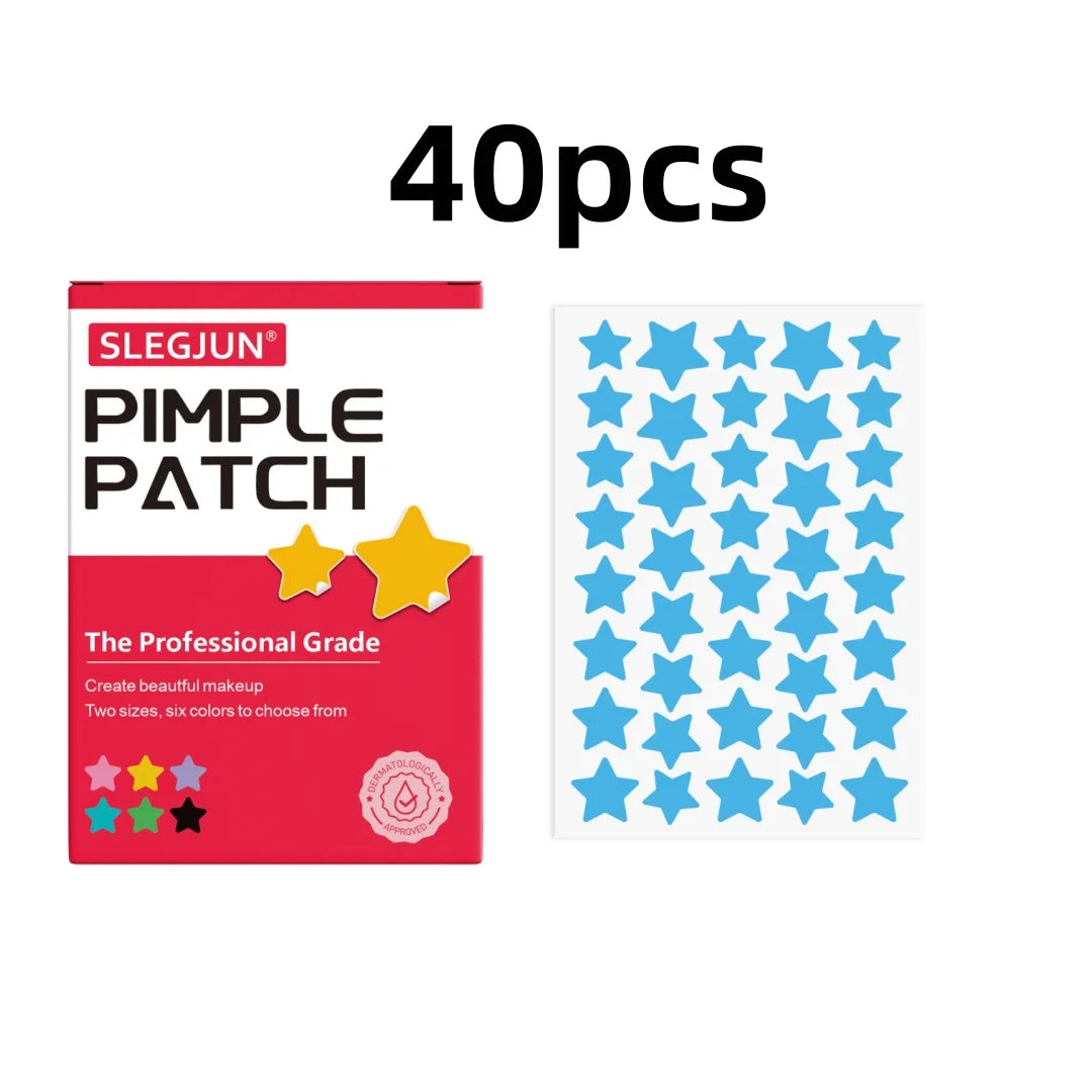 40pcs pieces of multi-color star acne patches, facial acne patches, concealer acne patches, and pimples patches, ultra-thin.