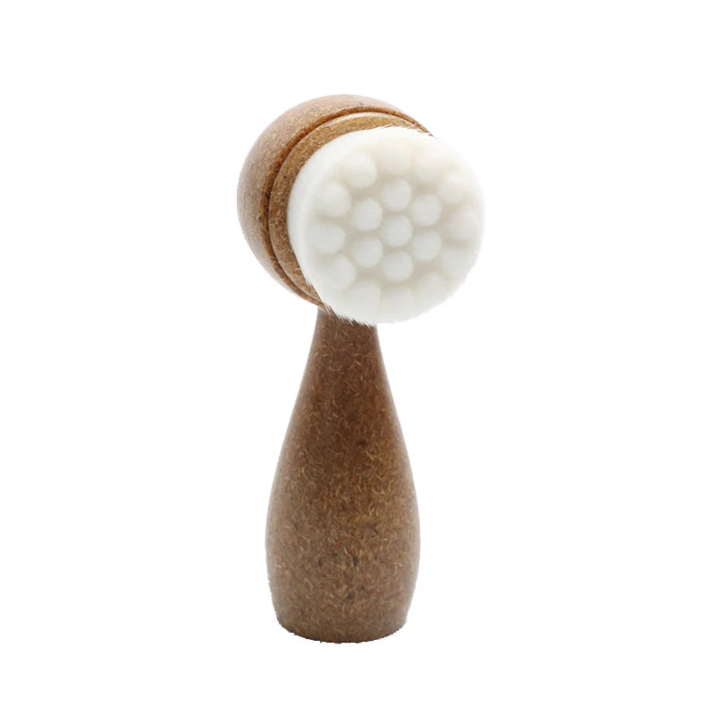 Coconut Shred Handle Double-Sided Facial Cleanser Brush Blackhead Pore Cleaner Exfoliating Beauty Tool