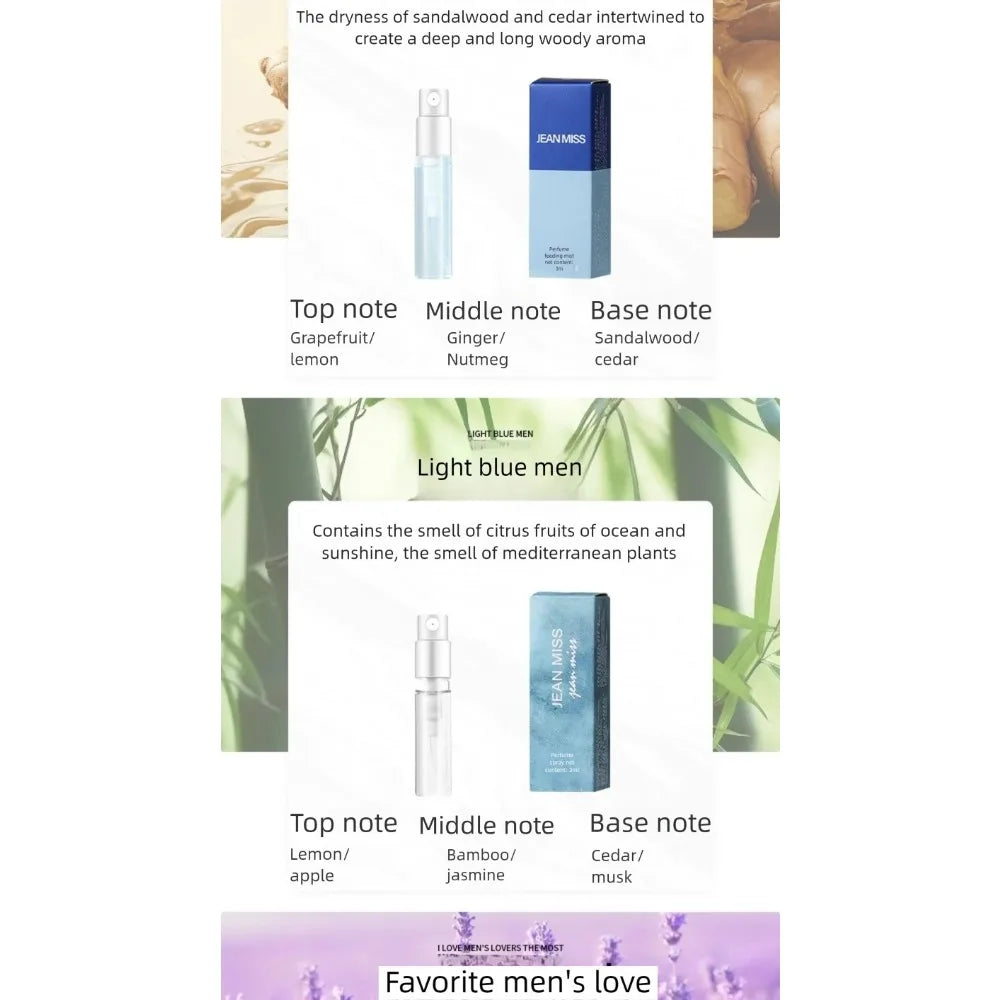 10PCS Mini Travel Size 3ml Perfume Women Men Unisex Fragrance Set Eau De Toilette Gift for Her Him Deodorant Body Spray