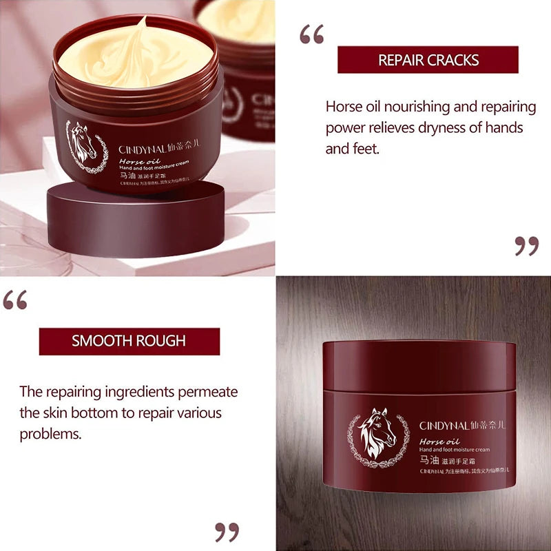 Horse Oil Skin Restoration Cream,110g Repair Hand Cream, Moisturizing Foot Cream,Foot Repair Cream,Anti Foot Cream for Women Men