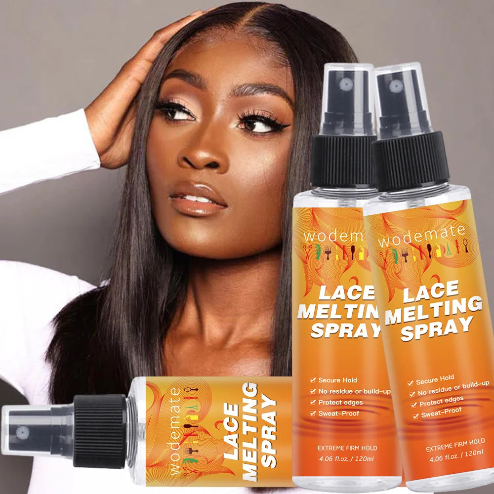 120ml Lace Melting Spray Strong Hold Hair Glue Wig Styling Spray Invisible Lace Melting Spray Quick Drying Wig Accessory