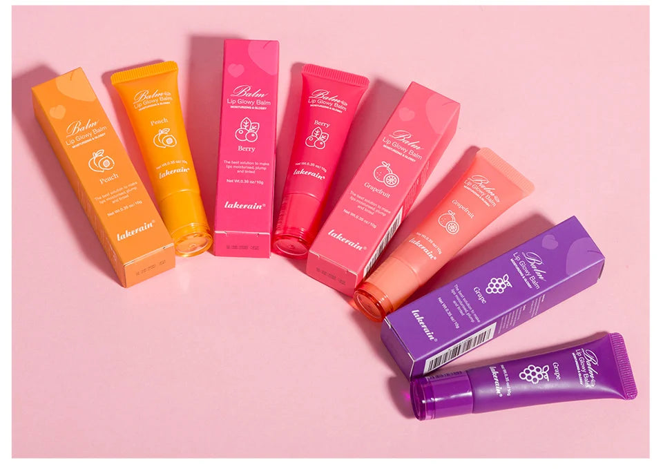 Moisturizing Lip Glow Blam Liquid Lip Gel Mask Reduce Lip Line Remove Dead Skin Peach Grape Lip Gloss Lips Care Product 10g