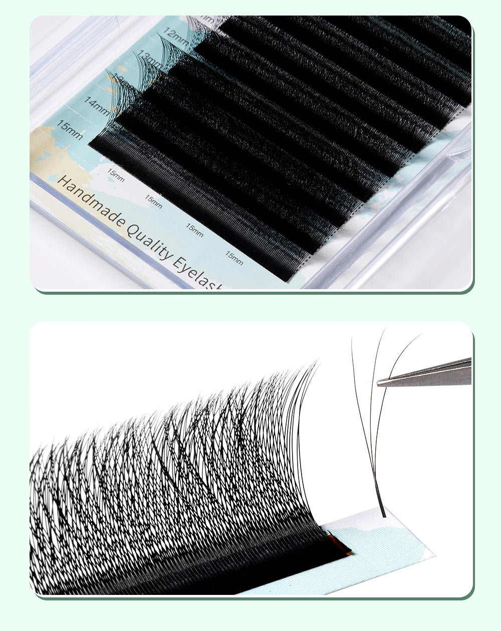 Yelix 3D Lashes Smaller Spacing 3D W Shape Eyelash Extension Premade Volume Fan Lashes Natural Soft Narrow 3D W Lashes