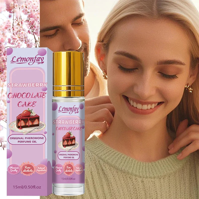 Lemonfay Strawberry Chocolate Cake Pheromone Perfume Oil | Non-Alcoholic Portable Roll-On | Long Lasting Sweet Scent 15ml