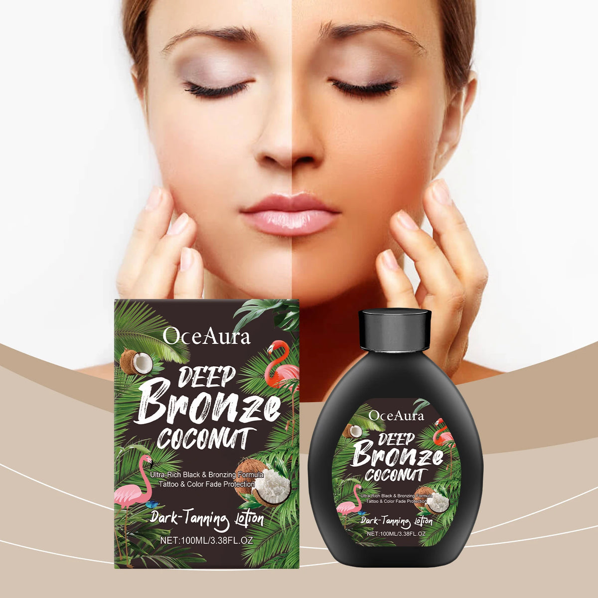 Coconut Self-Tanning Lotion Sunless Tanning Natural Self-Tanning Lotion Radiant Glow Smooth Skin Deepens Skin Tone Accelerates
