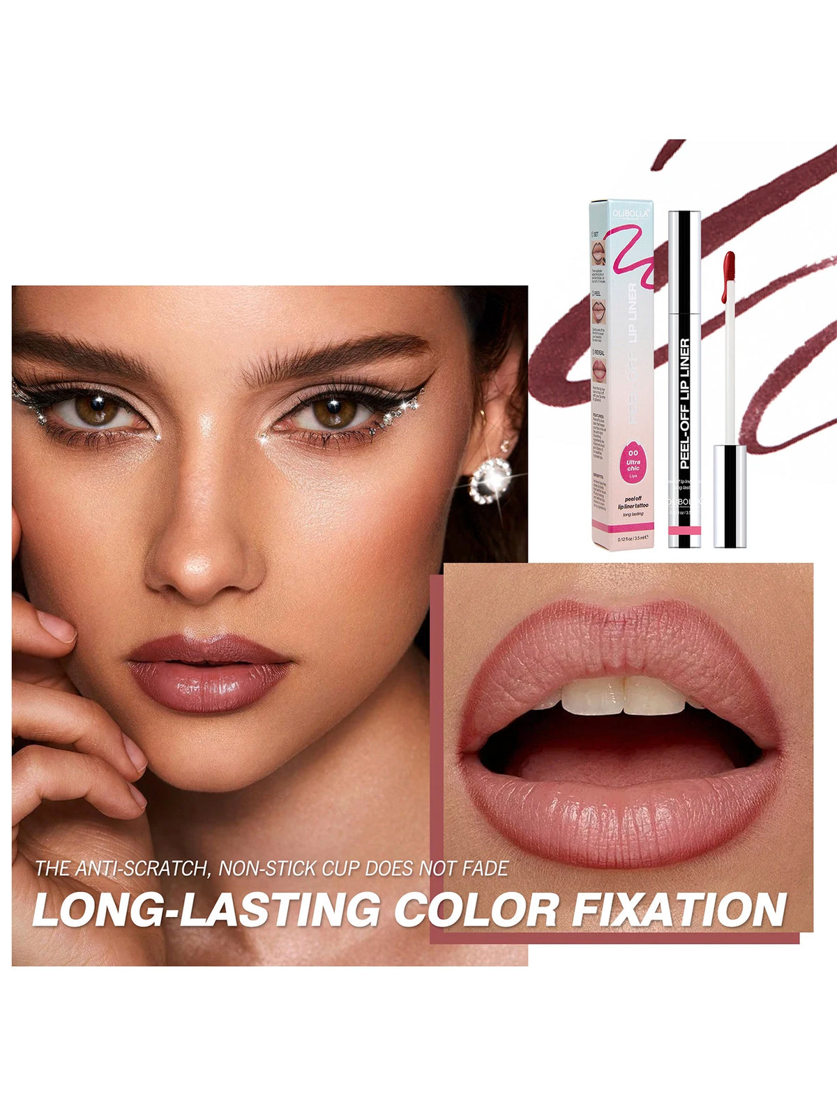 Peel Off Lip Liner Tattoo Lipgloss Waterproof Long Lasting Matte Lip Tint Lips Stain Cosmetics Enhances Lip Color Women Girl Nourishing Lipstick Care Products