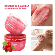 Raspberry Vanilla Sugar Body Scrub Gentle Exfoliation Remove Dead Skin Smooth Soothed Skin Soft Fragrance Shower Body Care