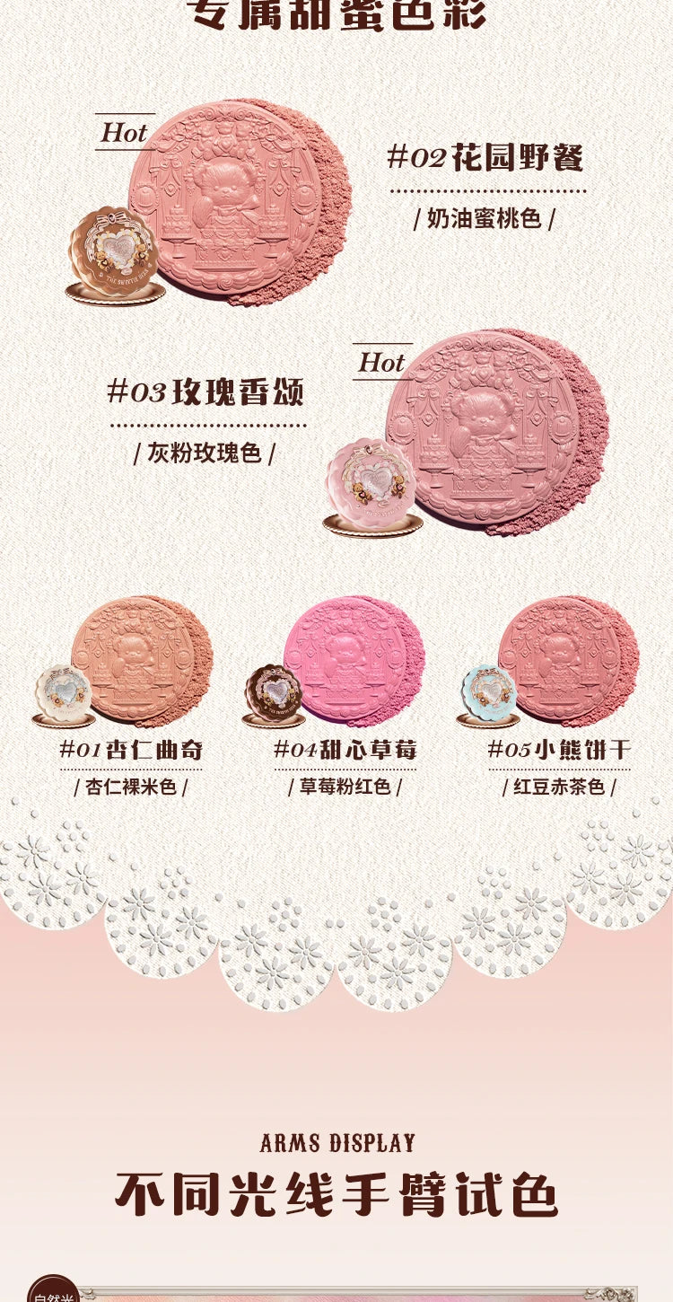 FLOWER KNOWS THE SWEETIE BEAR Blushes Silk Satin Blush Powder For Cheeks Contour Face For A Natural Matte Finish Vegan Makeup