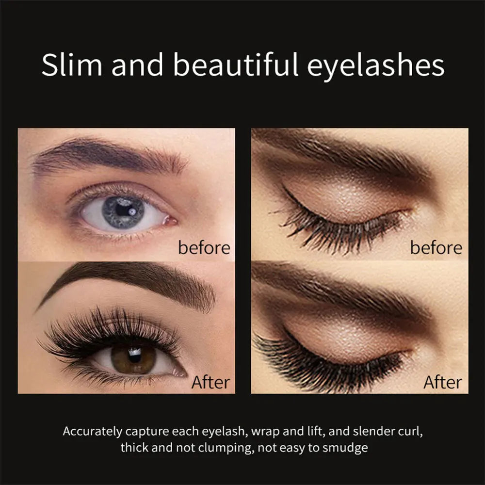 4D Brilliant Starry Sky Black Mascara Slim, Thick, Curled, Waterproof, Long Lasting, Non Staying Mascara