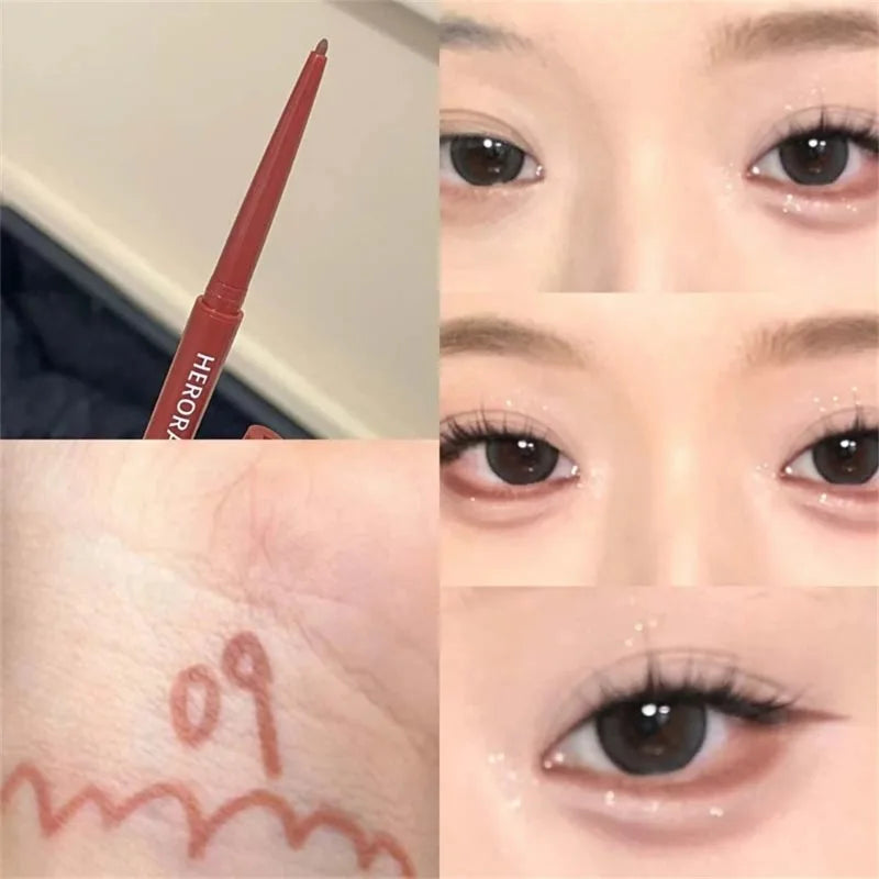 12 Colors Eyeliner Pencil Smooth Wine Red Soft High Pigment Eye Liner Pen Waterproof Matte Aegyosal Lying Silkworm Eyes Makeup