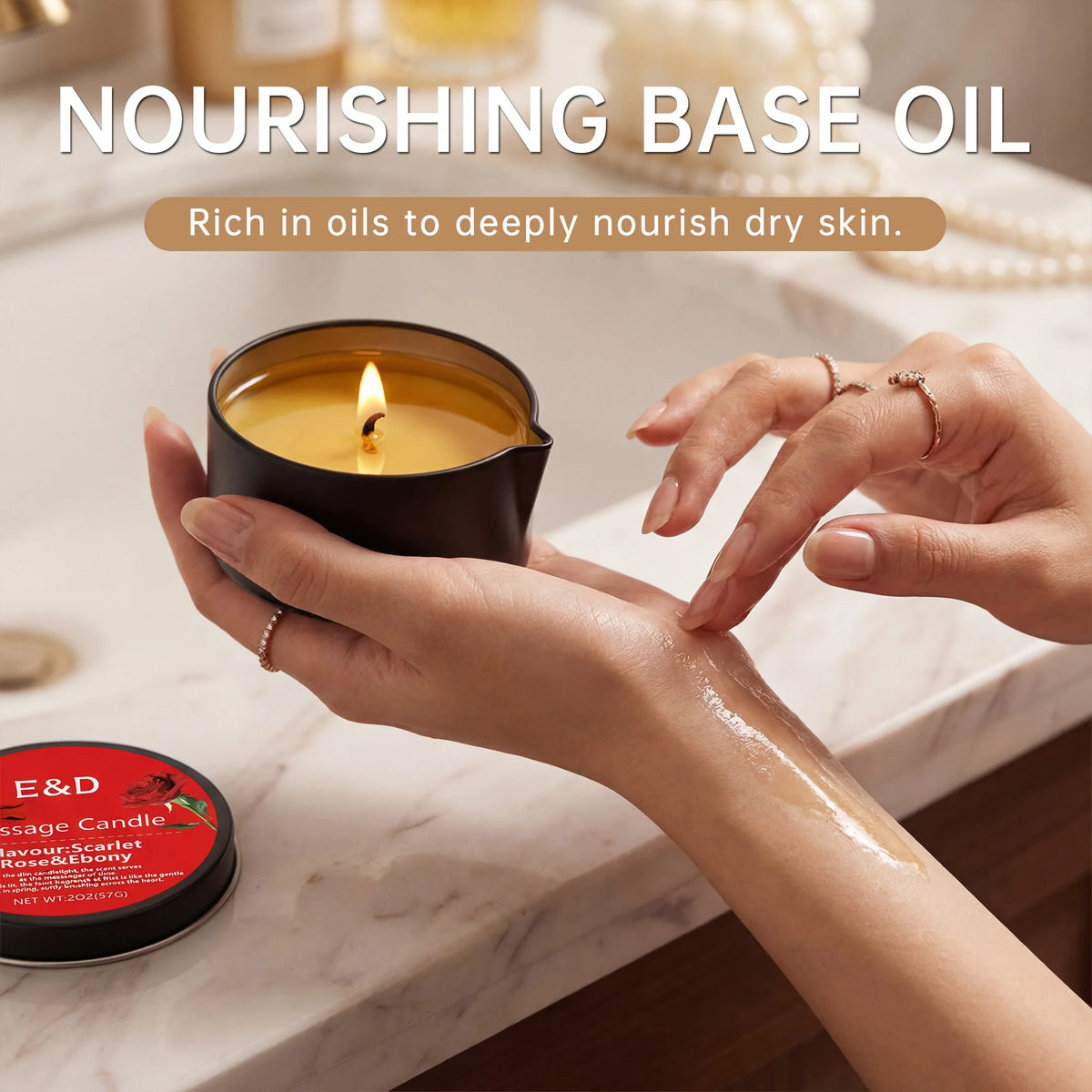 Massage Oil Candle, for Stress Relief and Skin Moisturizing, Scented Candles Aromatherapy SM Product Spa Essentials, Luxury Cand