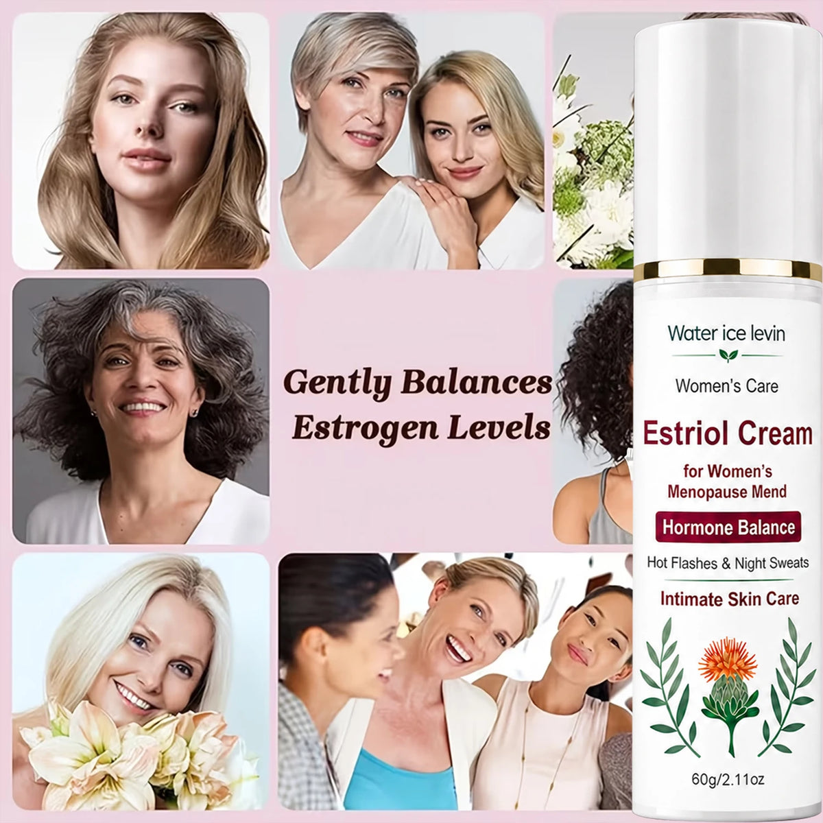 Water ice levin Moisturizing Estriol Cream 60g For Women Intimate Skin Care Hydrating Firming Body Skin Cream
